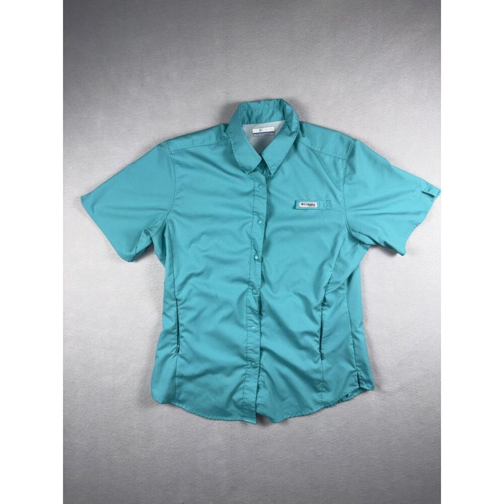 Columbia Women's Tamiami II Short Sleeve Teal PFG Omni Shade Medium